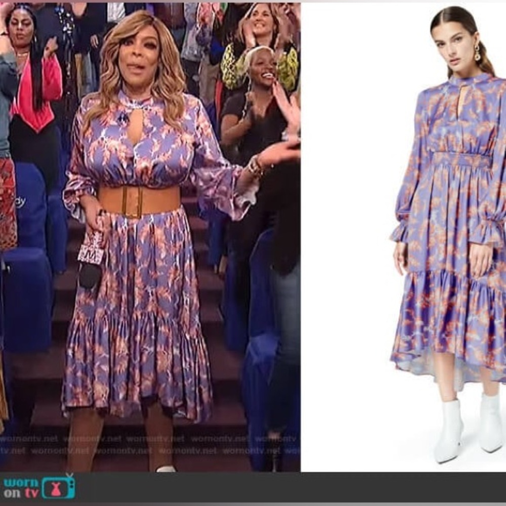 Three Floor Long-Sleeve Midi Dres - Picture 2 of 6